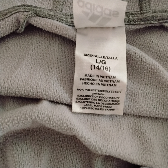 Adidas Women's Gray Blue Stripes On Sleeves Zip Up Hoodie L - Picture 6 of 6